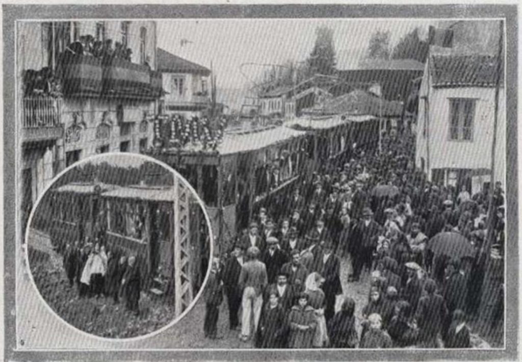 Postales gemelas del tranvía Mondariz-Vigo