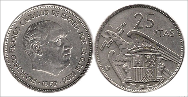 25 pesetas de 1966