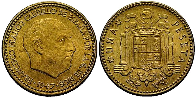 Moneda de 1 peseta de 1947