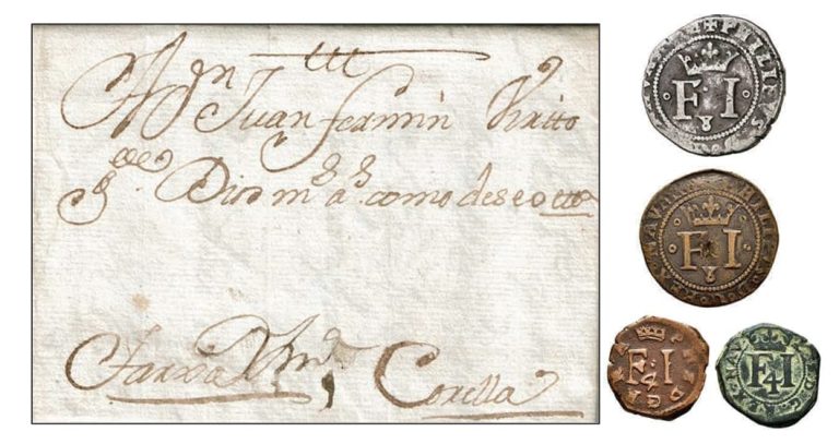MONEDAS Y PORTEOS. Las monedas utilizadas para pagar los portes de las cartas en el periodo prefilatélico. (1700-1856) 278 Monedas Y Porteos. Las Monedas Utilizadas Para Pagar Los Portes De Las Cartas En El Periodo Prefilatélico. (1700-1856) - 8Reales