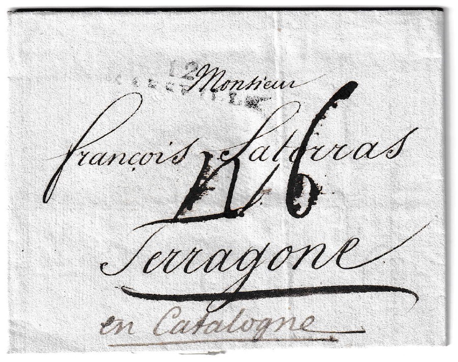 1804. Carta de Marsella a Tarragona 1 1804. Carta De Marsella A Tarragona