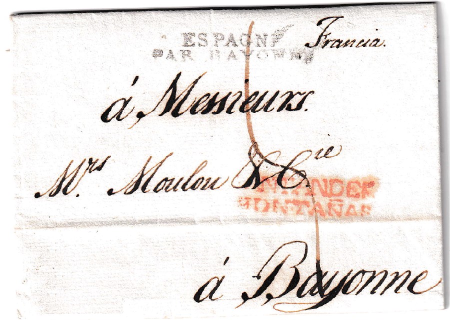 1817. Carta de Santander a Bayonne