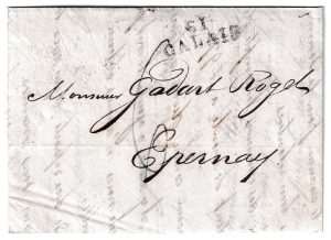 1827. Carta encaminada de Londres a Epernay
