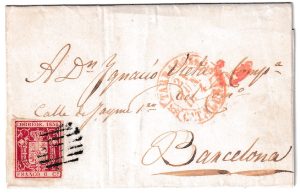1854. Carta de Tarragona a Barcelona