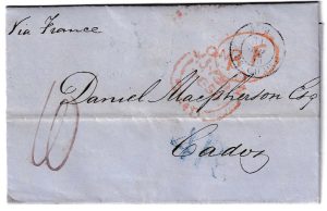 1855. Carta de Londres a Cádiz