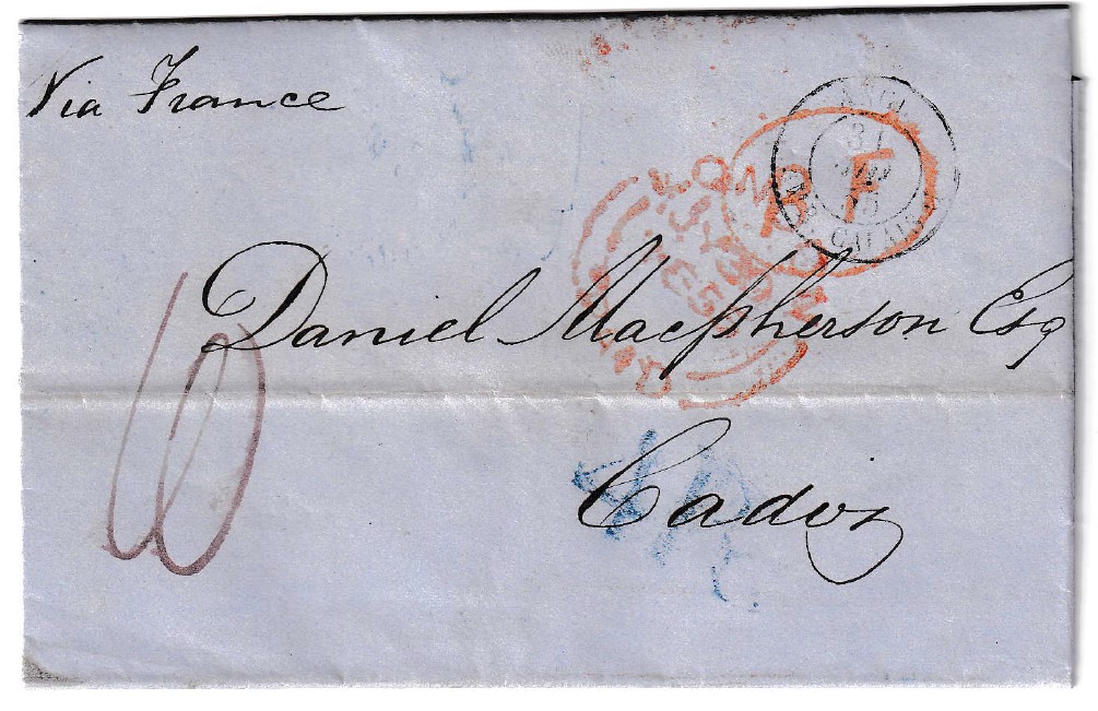 1855. Carta de Londres a Cádiz 1 1855. Carta De Londres A Cádiz