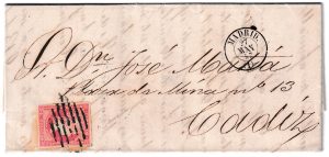 1857. Carta de Madrid a Cádiz