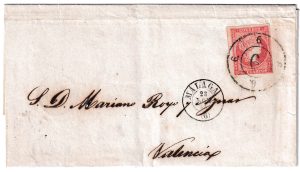 1858. Carta de Málaga a Valencia