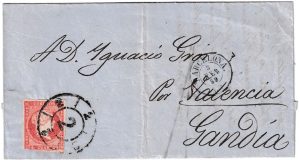 1859. Carta de Barcelona a Gandía