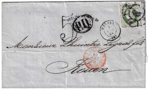 1864. Carta de Málaga a Rouen (Francia)