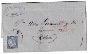 1867. Carta de Irún a Tolosa