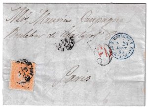 1868. Carta de Valladolid a París