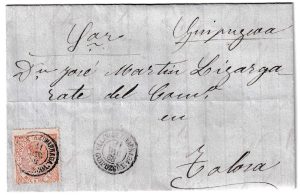 1868. Carta de Villar de Zumárraga a Tolosa