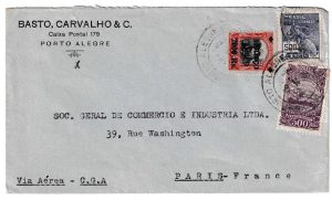 1930. Correo aéreo de Porto Alegre a París