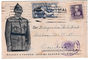 1939. Entero postal de Madrid a Barcelona