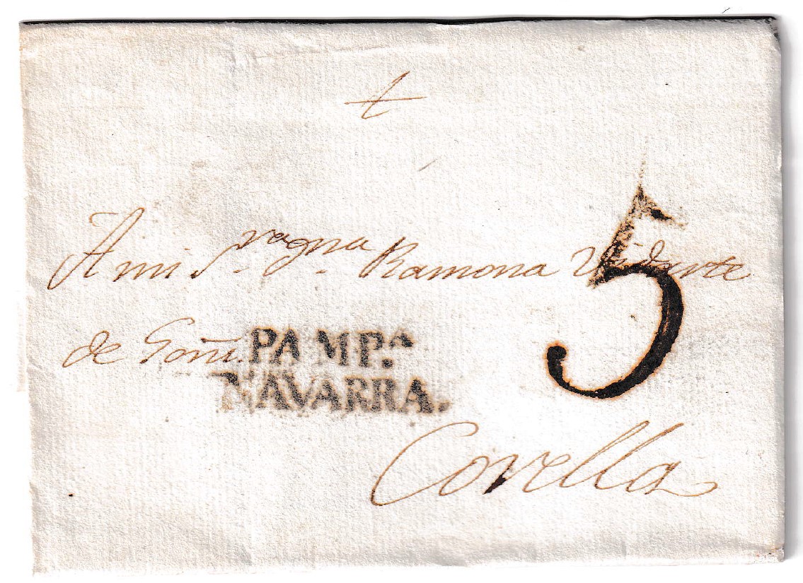 1845. Carta de Pamplona a Corella 1 1845. Carta De Pamplona A Corella