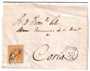 1862. Carta de Cáceres a Coria