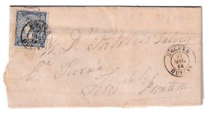 1866. Carta de Moguer a Jerez de la Frontera