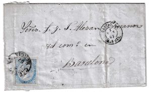 1867. Carta de Cartagena a Barcelona