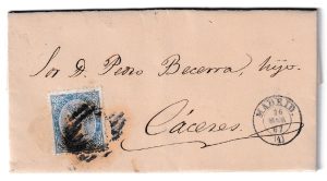 1867. Carta de Madrid a Cáceres