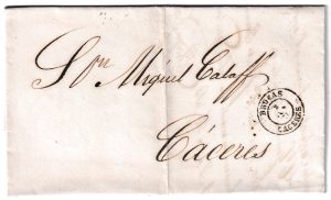 1871. Carta de Brozas a Cáceres