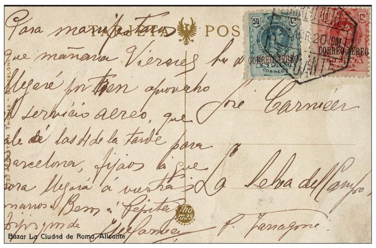 ALICANTE, CUNA DEL CORREO AÉREO EN ESPAÑA. 223 Alicante, Cuna Del Correo Aéreo En España. - 8Reales