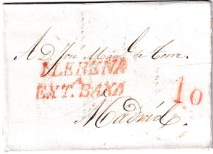1833. Carta de Llerena a Madrid
