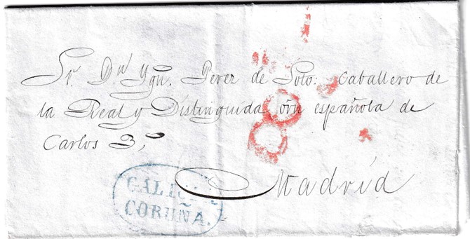1842. Carta de Coruña a Madrid
