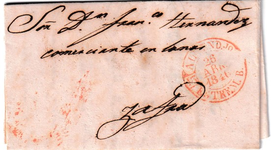 1846. Carta de Azenchal a Zafra