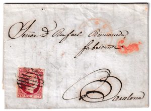 1853. Carta de Burgos a Barcelona