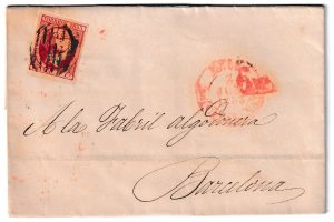 1853. Carta de Reus a Barcelona