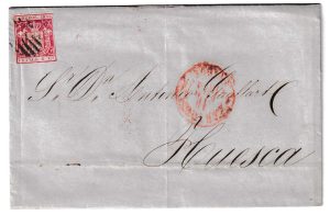 1854. Carta de Zaragoza a Huesca