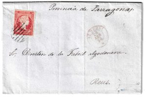 1856. Carta de Almería a Reus