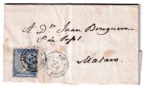 1866. Carta de Arenys de Mar a Mataró