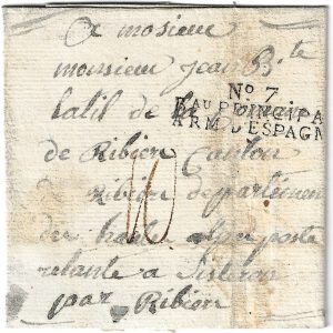 1810-11. Nr.7.Bureaux Principal Armée de Catalogne en Espagne 1 1810-11. Nr.7.Bureaux Principal Armée De Catalogne En Espagne