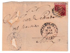 1854. Frontal del servicio nacional de Pamplona a Aoiz