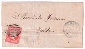 1857. Envuelta dirigida a Tudela