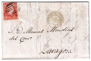 1858. Carta de Tudela a Zaragoza