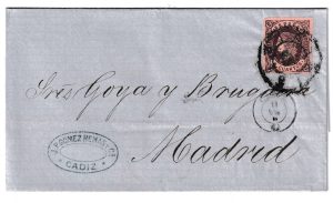 1863. Carta de Cádiz a Madrid