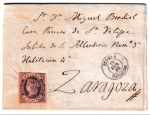 1863. Carta de Tudela a Zaragoza