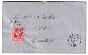 1864. Carta de Huesca a Zaragoza