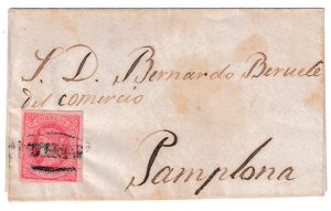 1864. Envuelta dirigida a Pamplona