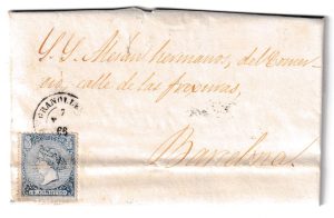 1866. Carta de Granollers a Barcelona