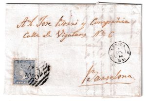 1866. Carta de Lérida a Barcelona
