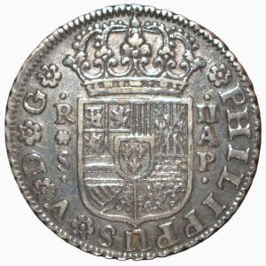 1736. Felipe V. 2 Reales. Sevilla Ap