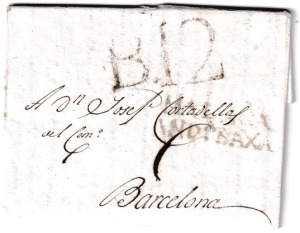 1806. Carta de Málaga a Barcelona