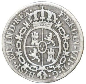 1808. Fernando VII. Madrid. Medio Real. Medalla Proclamacion