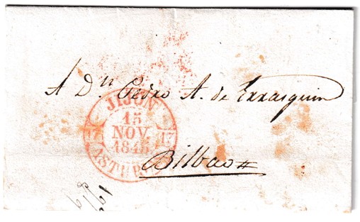 1845. Envuelta de Gijón a Bilbao