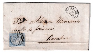 1867. Carta de Lérida a Barcelona