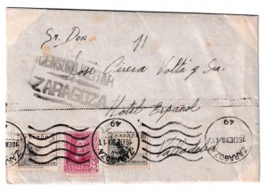 1939. Carta completa de Zaragoza a Valladolid